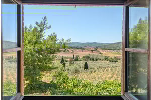 Camera con finestra panoramica a Poggio al Coniglio, Toscana