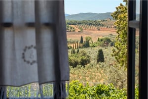 Camera con finestra panoramica a Poggio al Coniglio, Toscana